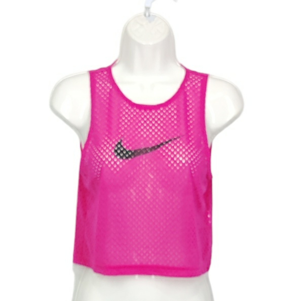 Nike Practice Jersey, soccer women's crop top, neon pink, see through.